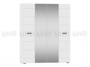 НЭНСИ NEW Шкаф 4-створчатый (Белый глянец холодный/белый) в Губахе - gubaha.mebel-74.com | фото
